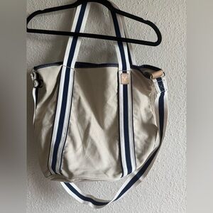 American Eagle Outfitters Cream and Blue Nautical Tote